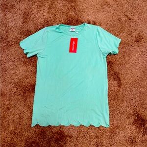 Noomelfish Scalloped Hem Mint Green T-Shirt Girls size xL NWT